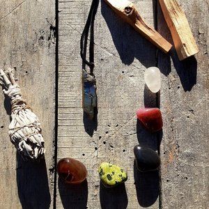 Rainbow Aura Crystal Witchy Boho Grunge Necklace